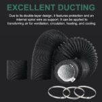 4/6inch flexible aluminum duct, heavy-duty 4-layer protection, 25 feet long, suitable for heating, cooling, ventilation and exhaust scenarios - immagine 2