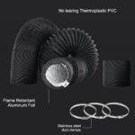 4/6inch flexible aluminum duct, heavy-duty 4-layer protection, 25 feet long, suitable for heating, cooling, ventilation and exhaust scenarios - immagine 4
