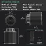 6*10Inch Hydroponic Air Carbon Filter Australian Charcoal Odor Scrubber Reversible Flange Included - immagine 6