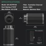 6*16Inch Hydroponic Air Carbon Filter Australian Charcoal Odor Scrubber Reversible Flange Included - immagine 6