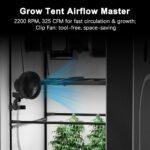 Smart 6 Inch Grow Tent Clip Fan with Durable EC Motor, Adjustable Speed & Oscillation, IP44 Weatherproof Quiet Hydroponics Cooling Fan - immagine 2